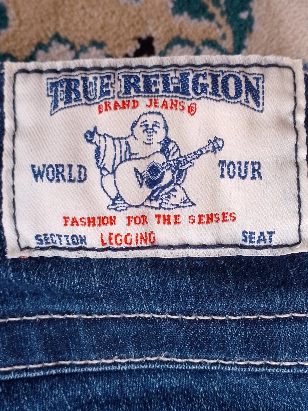 True Religion Denim Skinny Jeans Dark Blue Indigo White Stitch Section Leggings - Picture 4 of 11